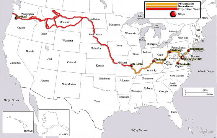 This is a map of the path Lewis and Clark traveled on.